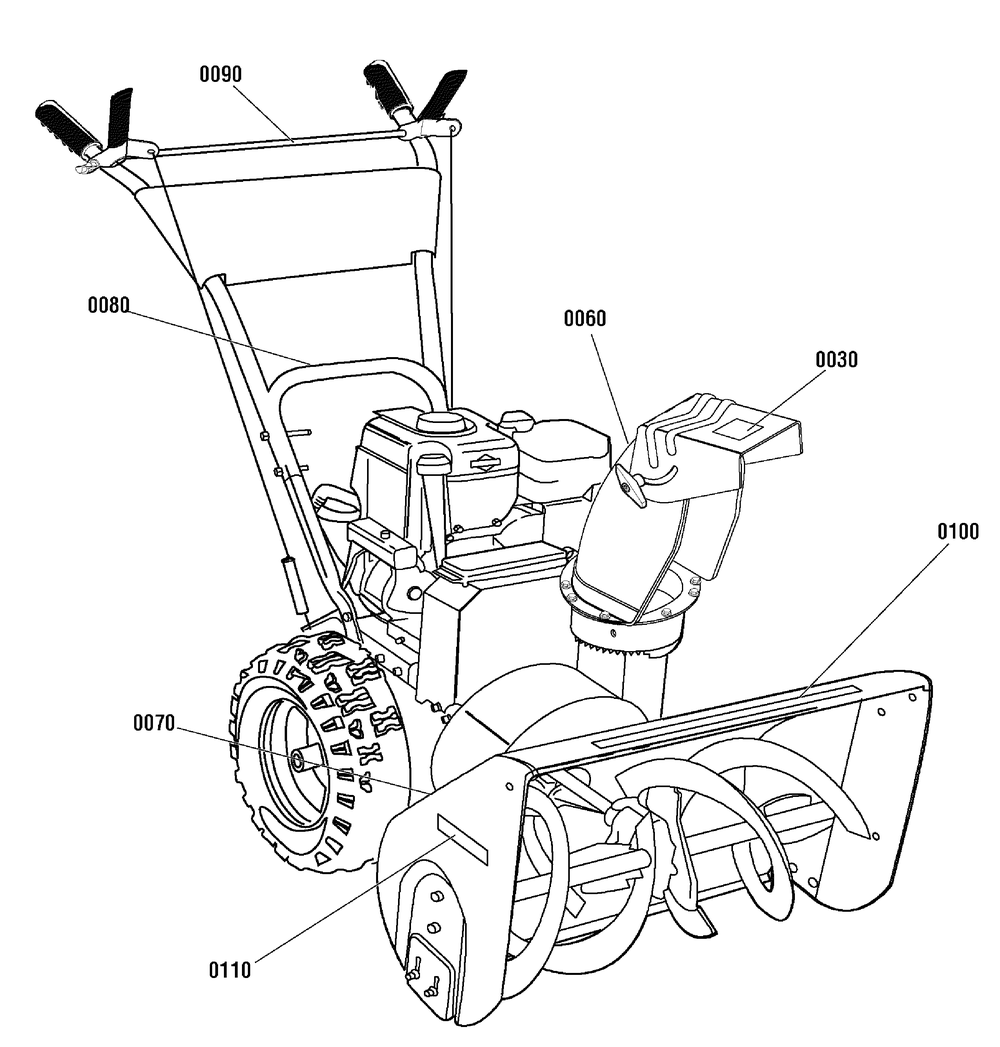 Decals (1738688) Diagram and Parts List for 1695731 2009 Briggs and Stratton Snow Blower